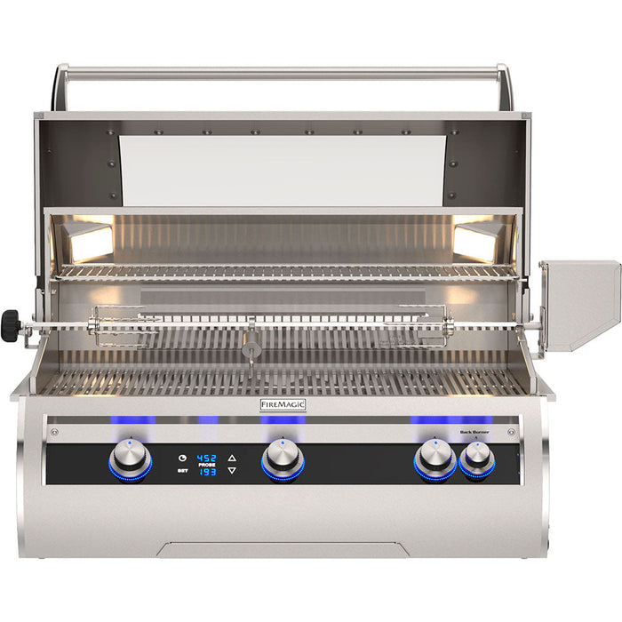 Fire Magic Echelon Diamond 36" Built-In Gas Grill with Magic View Window, One Infrared Burner, Rotisserie, & Digital Thermometer